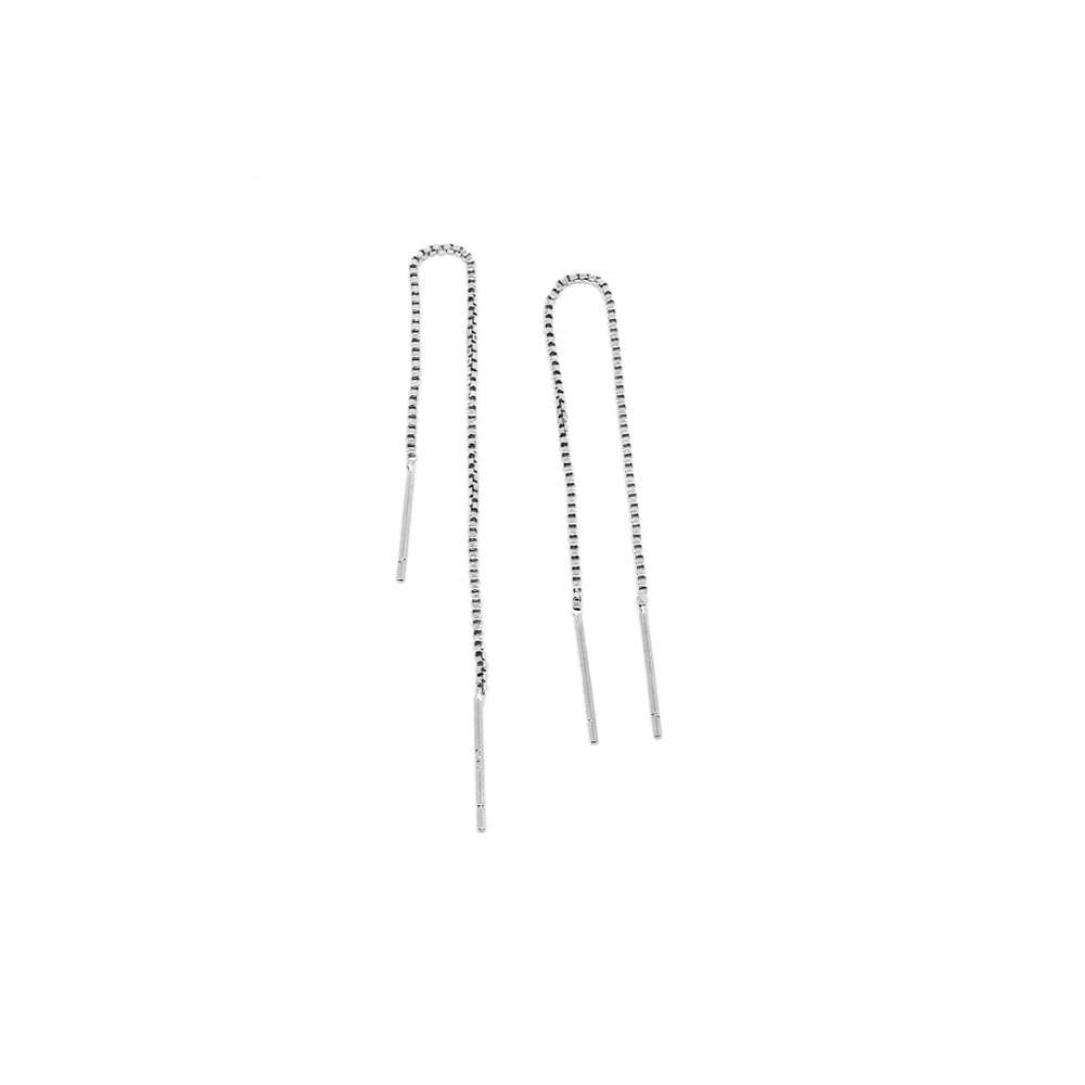 Earrings Mini Threader Chain Silver Plated